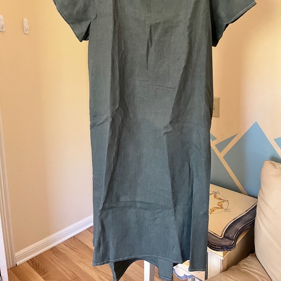 Flax Linen Dress Midi M - Picture 2 of 3